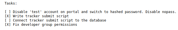 The tasks